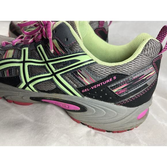 ASICS Gel Venture 5 Athletic Shoes Womens US Size 9.5 Bright Neon Trail Running - Picture 6 of 8
